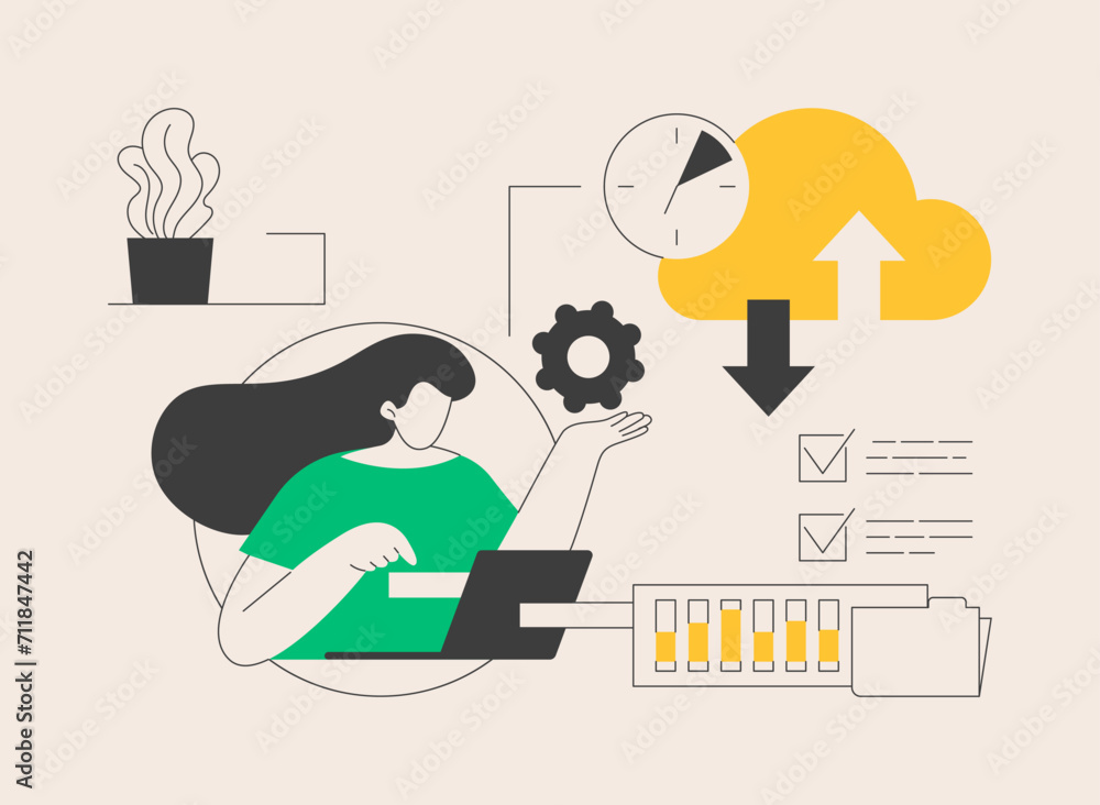 Poster automatic backup abstract concept vector illustration.