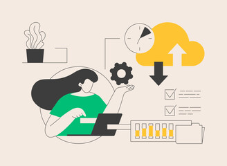 Automatic backup abstract concept vector illustration.