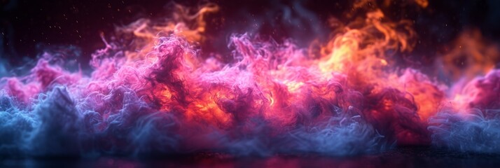 Obraz na płótnie Canvas Pink fire flame on black background