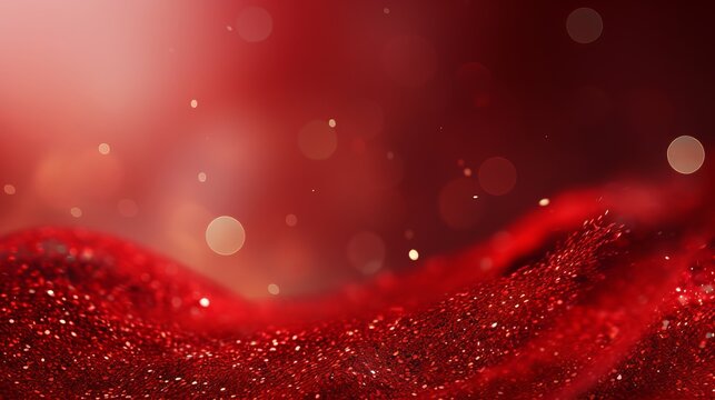 Futuristic abstract red particle mesh background with technological digital elements