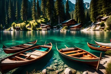 boats on the lake Generated with AI.