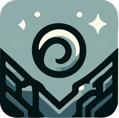 App Icons for RPG Adventure or Landscape, Medieval, mountain hiking