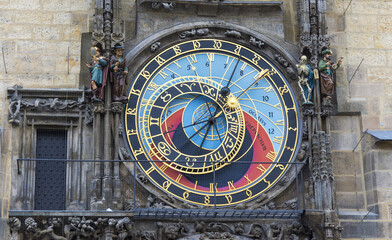 Prague astronomic watch at city central square
