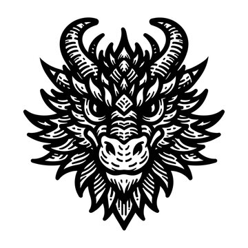strong dragon head illustration