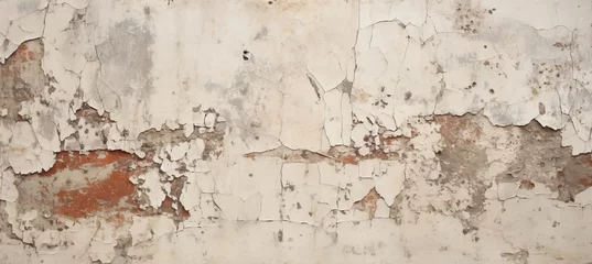 Foto auf Acrylglas Alte schmutzige strukturierte Wand Peeling antique fresco  capturing intricate layers and weathered textures in macro view