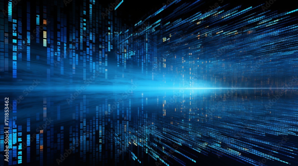 Poster abstract digital grid futuristic background with a matrix of digital data and technological elements