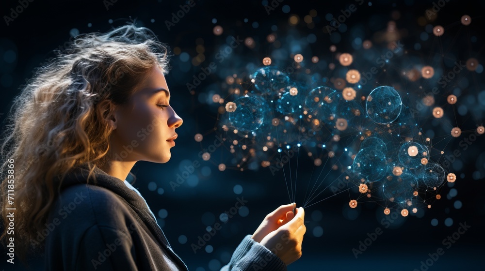 Poster enhancing human sensory communication and interaction through advanced ai and neural networks.