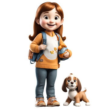 recommend clip art: Cute cartoon babysitting and smiling on a transparent backdrop.