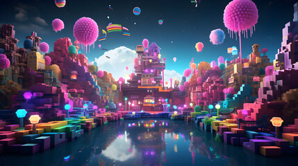 Fantasy Island and Celestial Cityscape,,
A Floating City in the Celestial Realm
