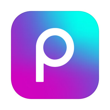 Picsart app icon. Photo editor to share photos on social media platforms