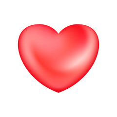Realistic red heart icon. 3D heart shape. Vector illustration EPS 10.