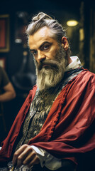 Obraz premium barber during men's cut