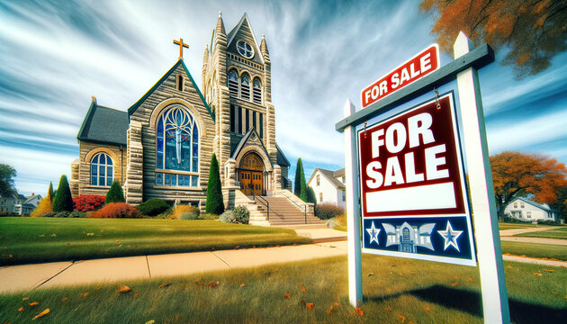 Church for sale. The most significant reason for so many churches closing down is the increasing decline of interest in the traditional religions.