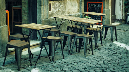 Interior of a modern urban restaurant in Italy