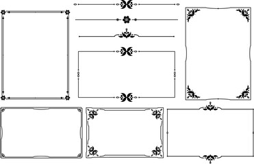 vector frames black on a white background	