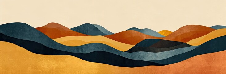 Abstract organic art concept of a mountain landscape.