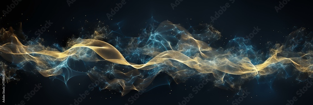Poster abstract space background with dynamic particles for big data visualization in astronomical theme