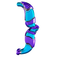 Blue symbol with purple horizontal thin straps