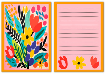 Postcard with flowers