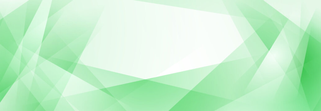 Abstract background of straight intersecting lines and translucent polygons in green colors