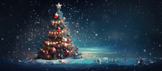 christmas tree with christmas ornaments and stars