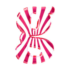 White symbol with pink thin straps. letter g