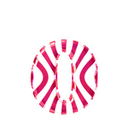 White symbol with pink thin straps. letter o
