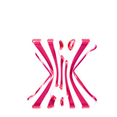 White symbol with pink thin straps. letter x