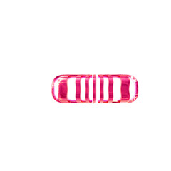 White symbol with pink thin straps