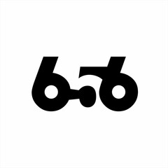 Simple vintage number 656 logo design.