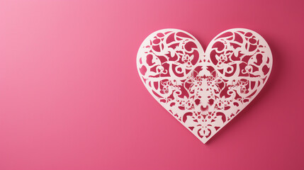 Wedding or Valentine's day invitation card with lacy edge of border. Vintage style. Shape of heart silhouette.