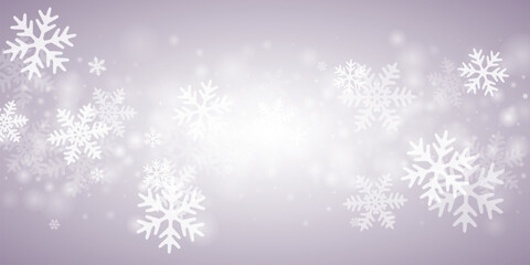 Abstract heavy snow flakes design. Snowfall dust crystallic elements. Snowfall weather white gray wallpaper. Filigree snowflakes february texture. Snow nature scenery.