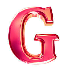 Pink symbol with bevel. letter g