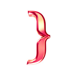 Pink symbol with bevel