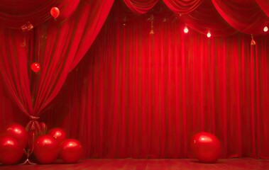 red curtain with spotlight