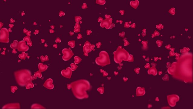 Romantic Valentine's Day background with a red flying heart in cinematic slow motion