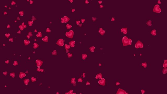 Romantic Valentine's Day background with a red flying heart in cinematic slow motion