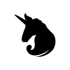silhouette of unicorn head
