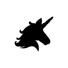 silhouette of unicorn head