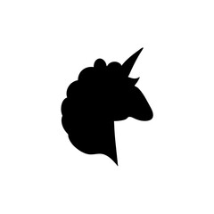 silhouette of unicorn head