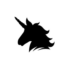 silhouette of unicorn head