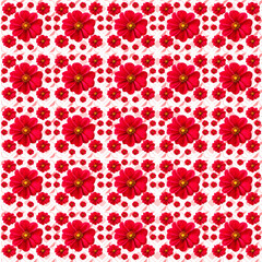 seamless pattern with red flowers