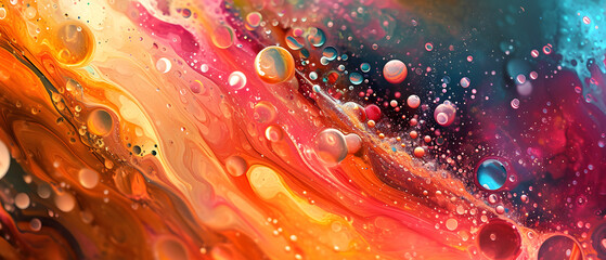 Vibrant hues dance in a sea of fluid, creating a mesmerizing painting of abstract art
