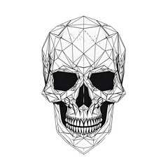 Geometric Skull PNG