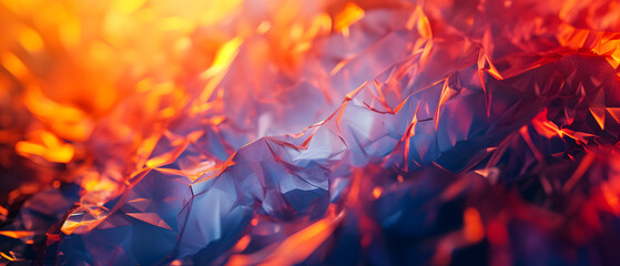 A fiery ember burns brightly amidst the crisp autumn leaves, its heat radiating against the crumpled plastic surface, a reminder of nature's untamed flame