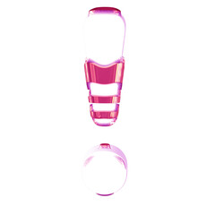 White symbol with thick pink straps