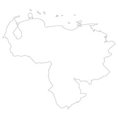 Venezuela map. Map of Venezuela in white color