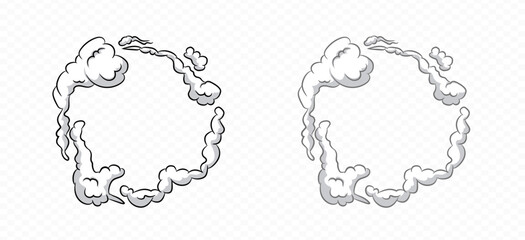 Smoke cartoon vector . Comic smoke puff