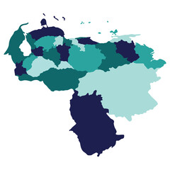 Venezuela map. Map of Venezuela in administrative provinces in multicolor