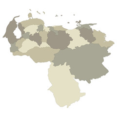 Venezuela map. Map of Venezuela in administrative provinces in multicolor